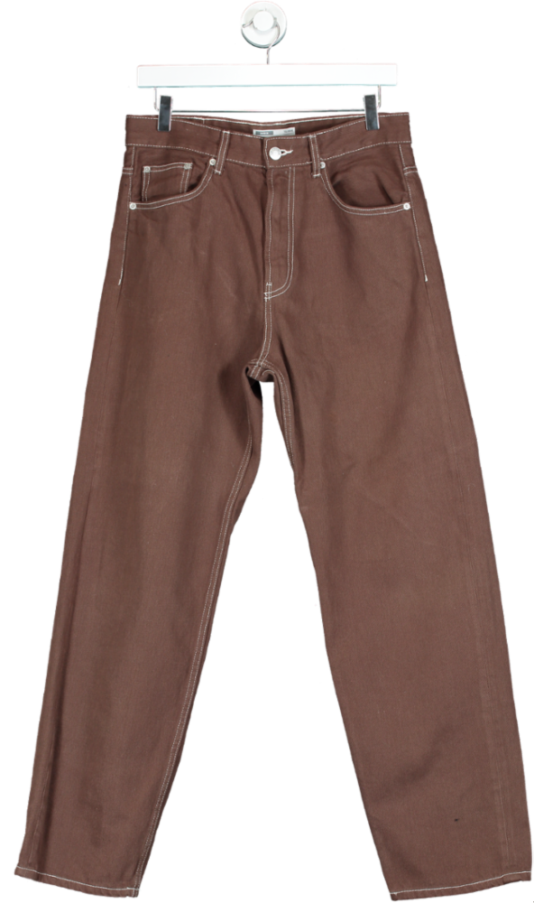 Bershka Brown 90's Wide Denim Jeans UK 10