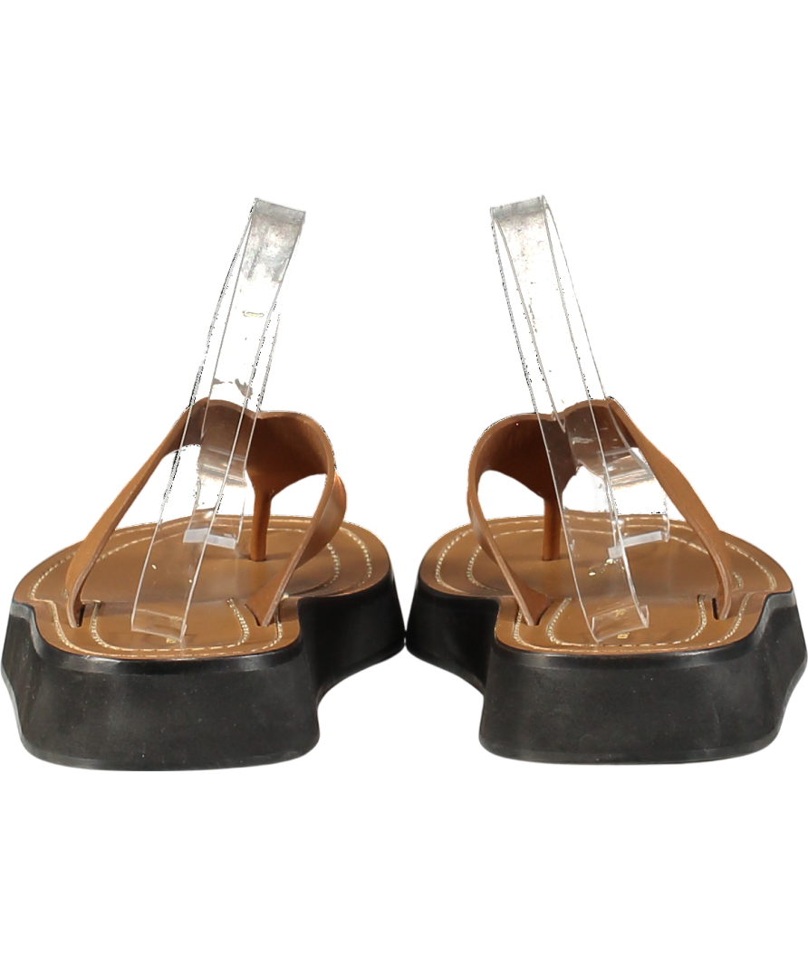 The Row Brown Ginza Leather Platform Flip Flops UK 5 EU 38 👠
