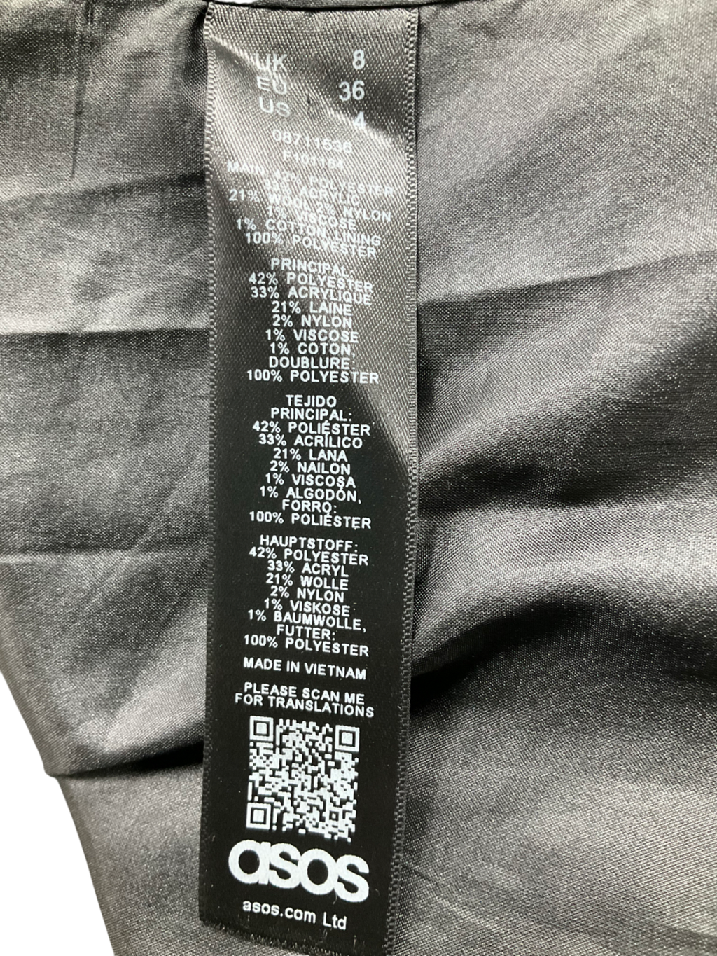 ASOS Beige Vibrant Tartan Over Coat UK 8