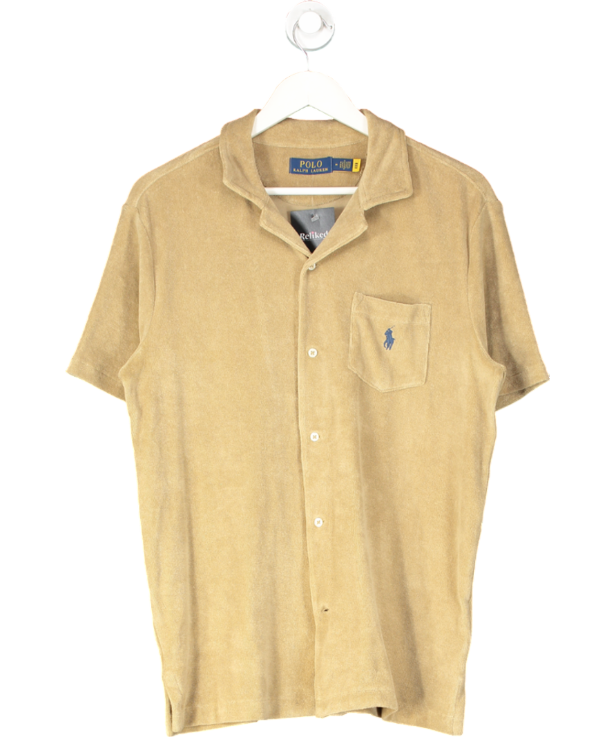 Polo Ralph Lauren Beige Terry Towelling Short-sleeve Shirt UK M