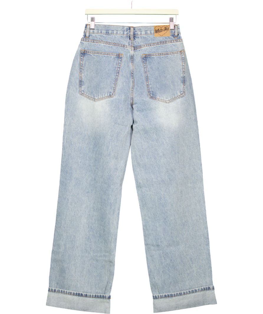 White Fox Blue Always Be Yourself Low Rise Straight Leg Jeans UK S
