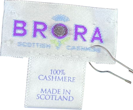 Brora Blue Cashmere Pointelle Scarf, French Navy One Size