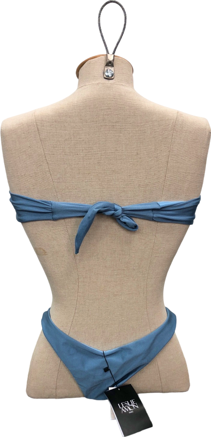 Leslie Amon Teal Blue Bandeau Bikini Set UK M