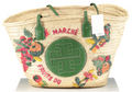 Tory Burch Ella Embroidered Straw Logo Basket Tote Bag