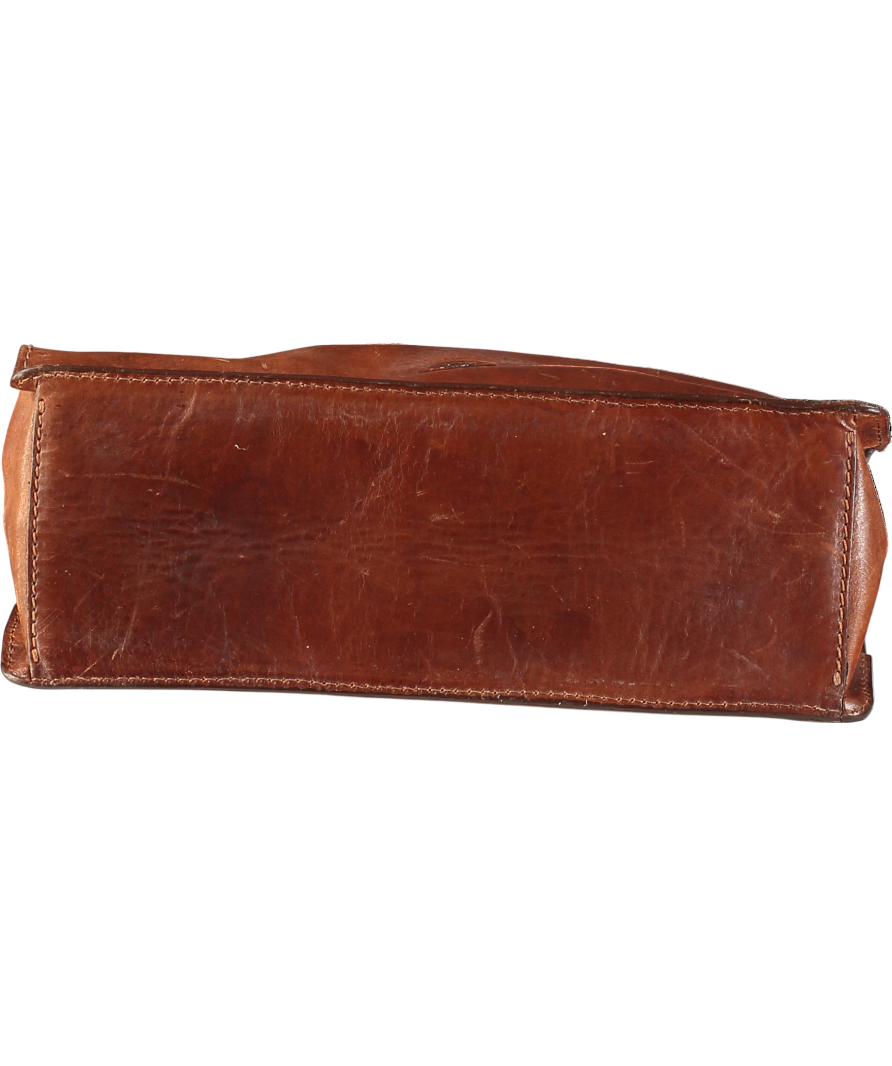 The Bridge Brown Leather Zip Up Handbag