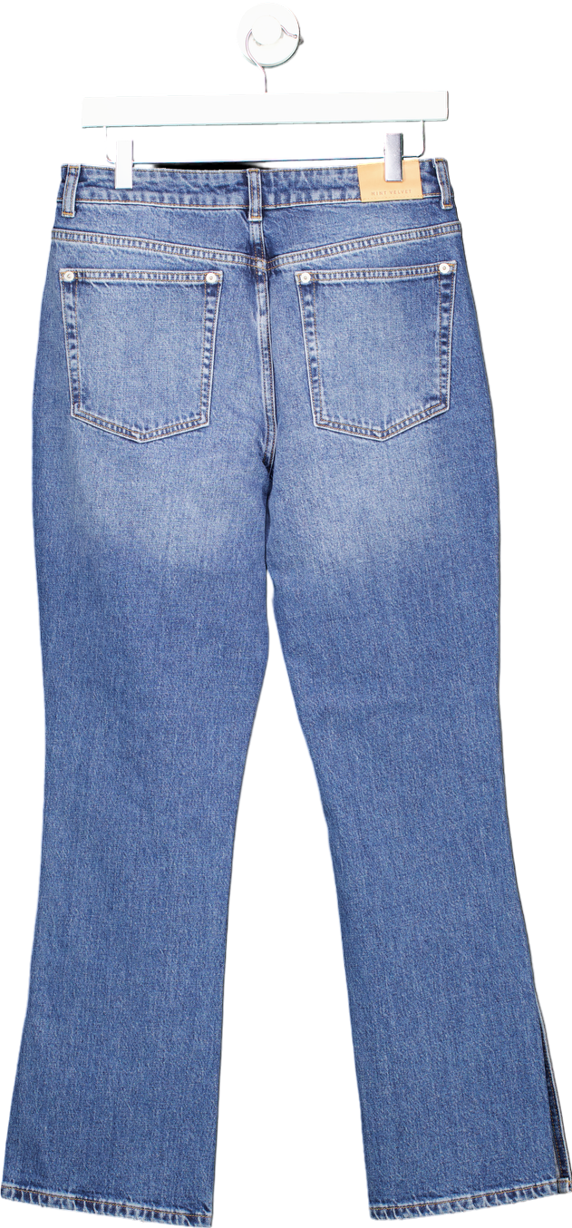 Mint Velvet Mid Indigo Slim Jeans UK 12R split hem
