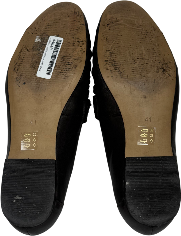 Mint Velvet Imogen Brown Leather Ruched Loafers UK 8 EU 41 👠