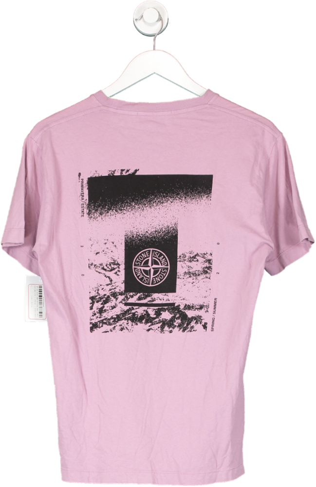 Stone Island Purple Printed T Shirt UK M