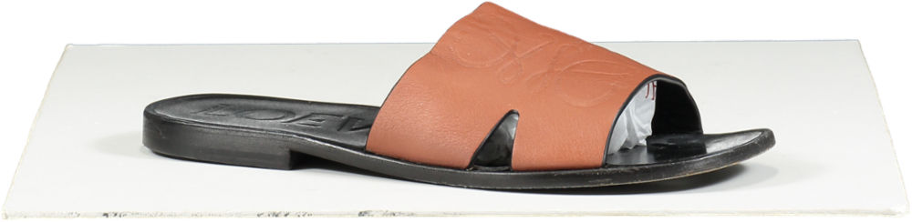Loewe Brown Tan Leather Anagram Logo Sandals UK 6 EU 39 👠