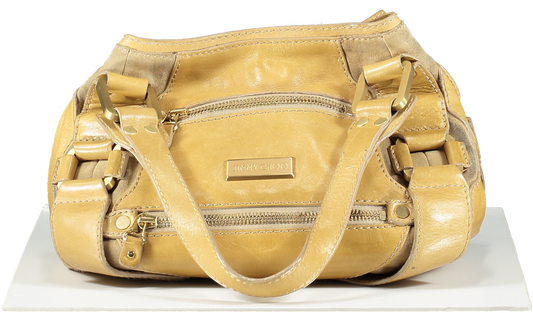 Jimmy Choo Yellow Sand Leather Top Handle Bag