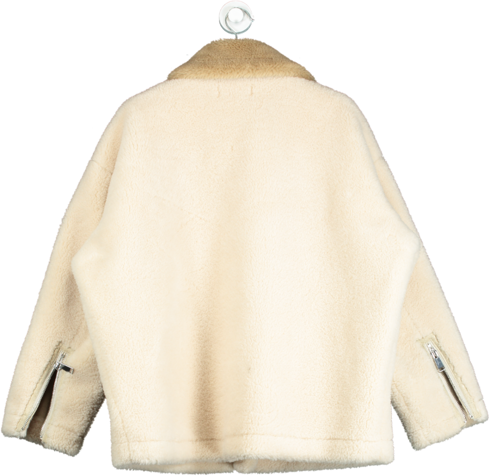 Mango Beige Shearling Jacket UK L