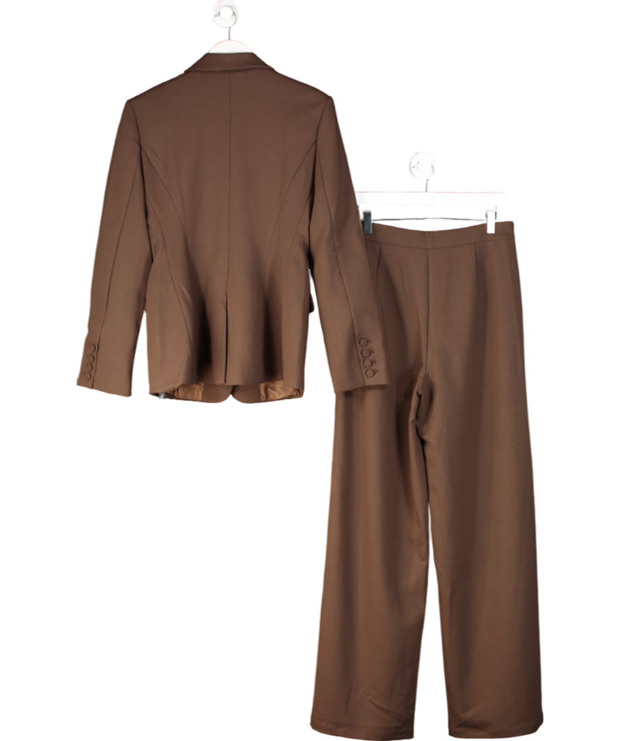 Six Stories Brown Tailored Trousers And Blazer UK 10