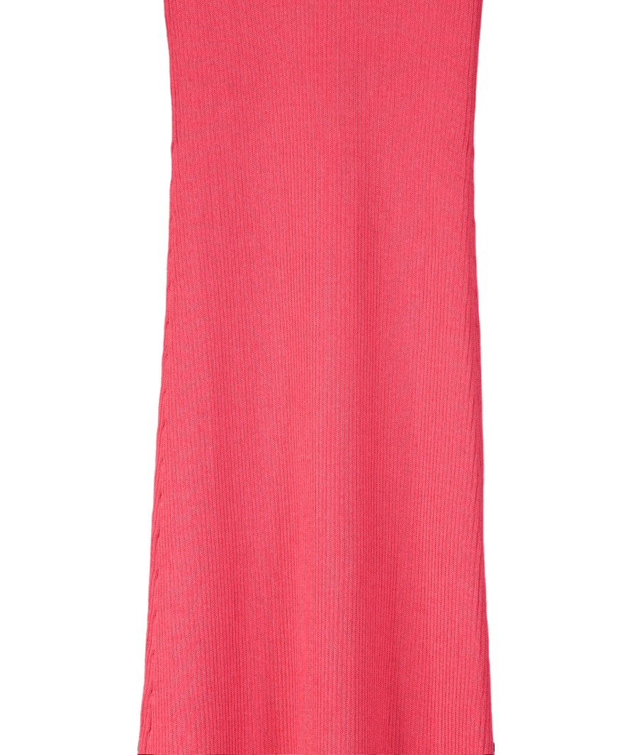 NA-KD Red Knitted Scoop Neck Crochet Midi Dress UK S