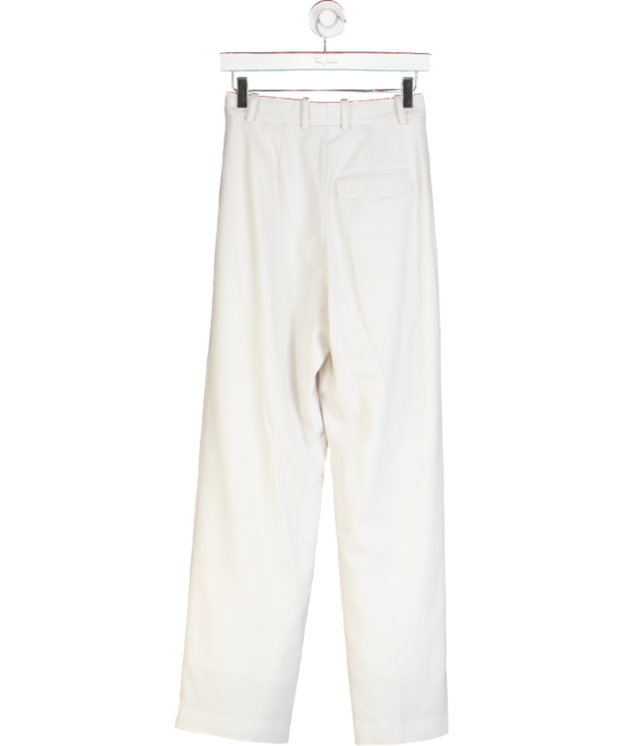 Arket White Wool Twill Trousers UK 6