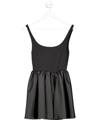 The Andamane Black Sleeveless Mini Dress With Satin Skirt UK 10