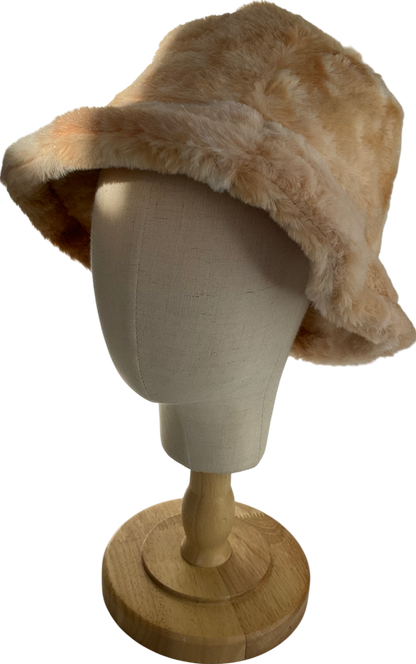 Beige Faux Fur Hat One Size