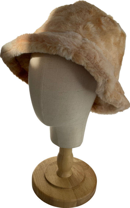 Beige Faux Fur Hat One Size