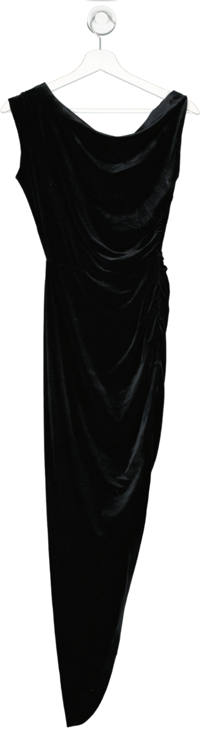 Norma Kamali Black Side Drape Gown UK XS