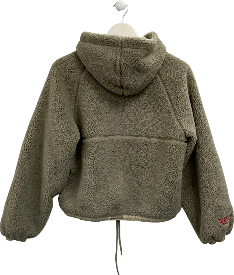 Superdry Green Fleece Hooded Jacket UK 12