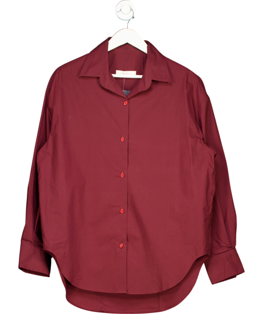 Faithfull Red Vieste Cotton Long Sleeve Shirt UK XS
