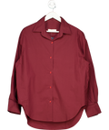 Faithfull Red Vieste Cotton Long Sleeve Shirt UK XS
