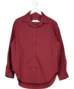 Faithfull Red Vieste Cotton Long Sleeve Shirt UK XS