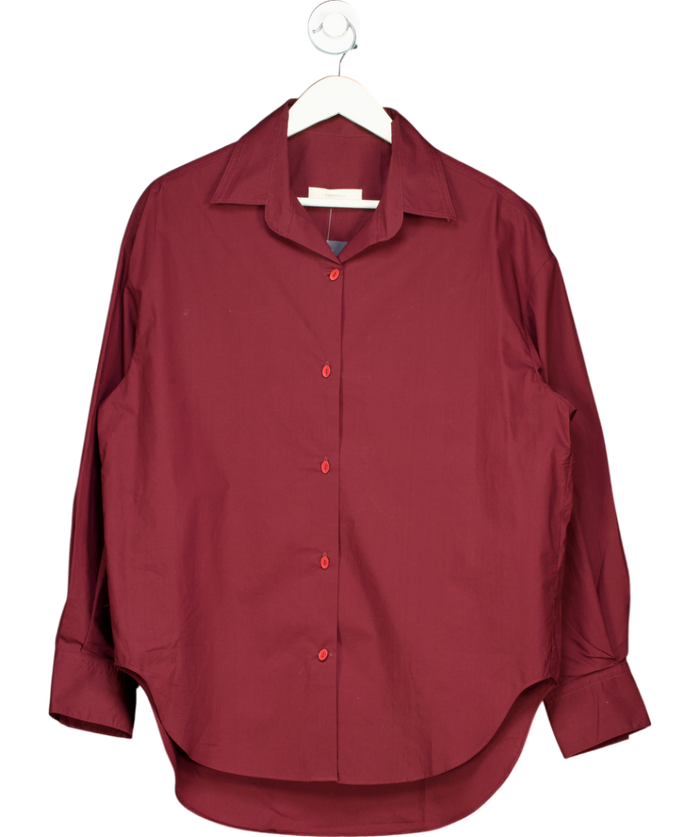 Faithfull Red Vieste Cotton Long Sleeve Shirt UK XS
