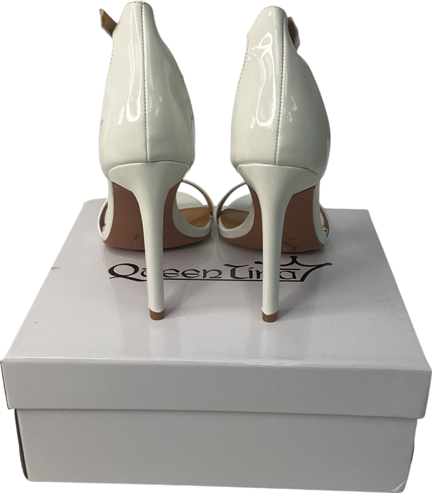 queen lina White Ankle Strap Heels UK 3 EU 36 👠