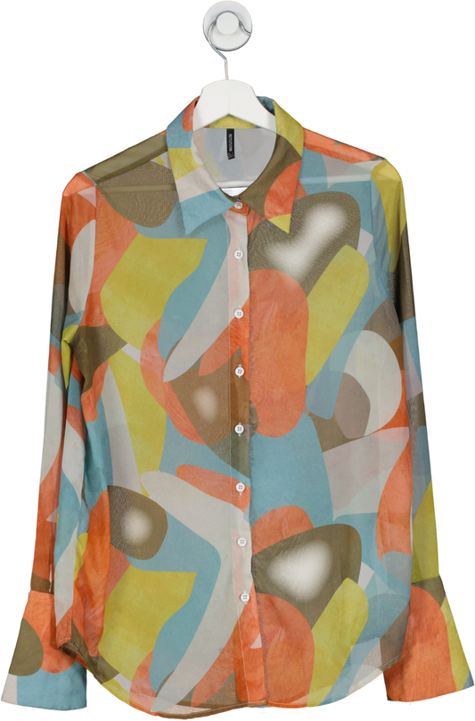 PrettyLittleThing Multicoloured Printed Mesh Shirt UK 4