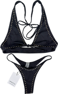 SWIM BY DI Black Golden Dots Bikini Set UK S