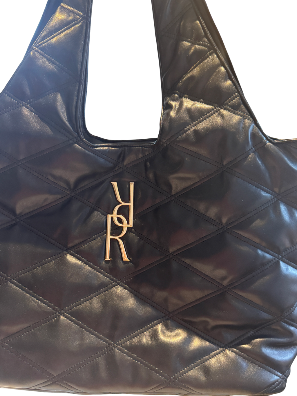 River Island Black Oversized Quilted Rr Slouch Large Tote- Bag