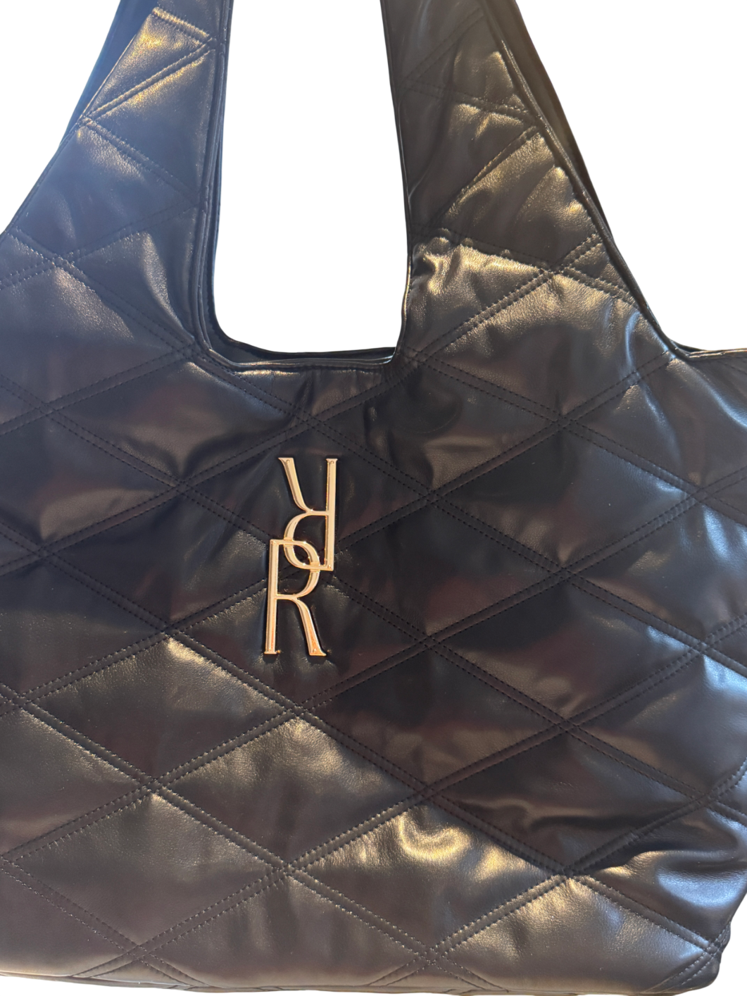 River Island Black Oversized Quilted Rr Slouch Large Tote- Bag
