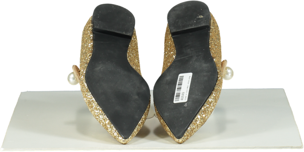 Age of Innocence Gold Glitter Thea Mary Jane Shoes UK 6 EU 39