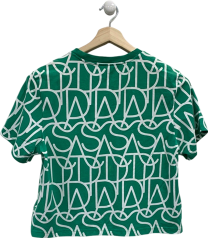 Adidas Green Patterned T-Shirt UK S