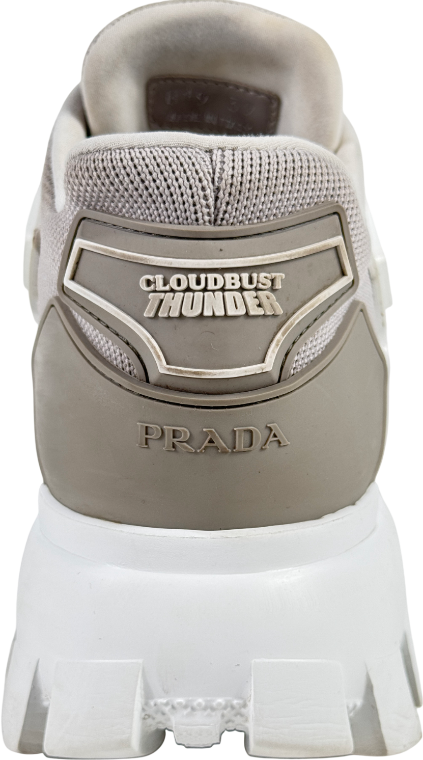 PRADA Cloudbust Thunder Knit White / Grey Chunky Trainers UK 6 EU 39 👠