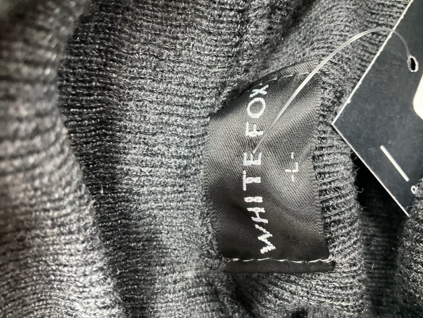 White Fox Grey Tuttle Neck Top UK L