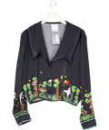 Hayley Menzies Black Memories Of Utopia Embellished Crepe Blouse UK S