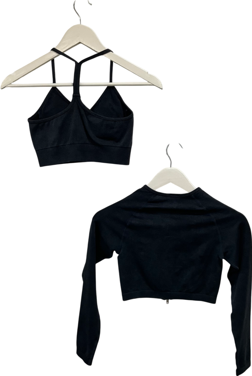 Prospect Apparel Blue Elevate Zip Top And Sports Bra UK S