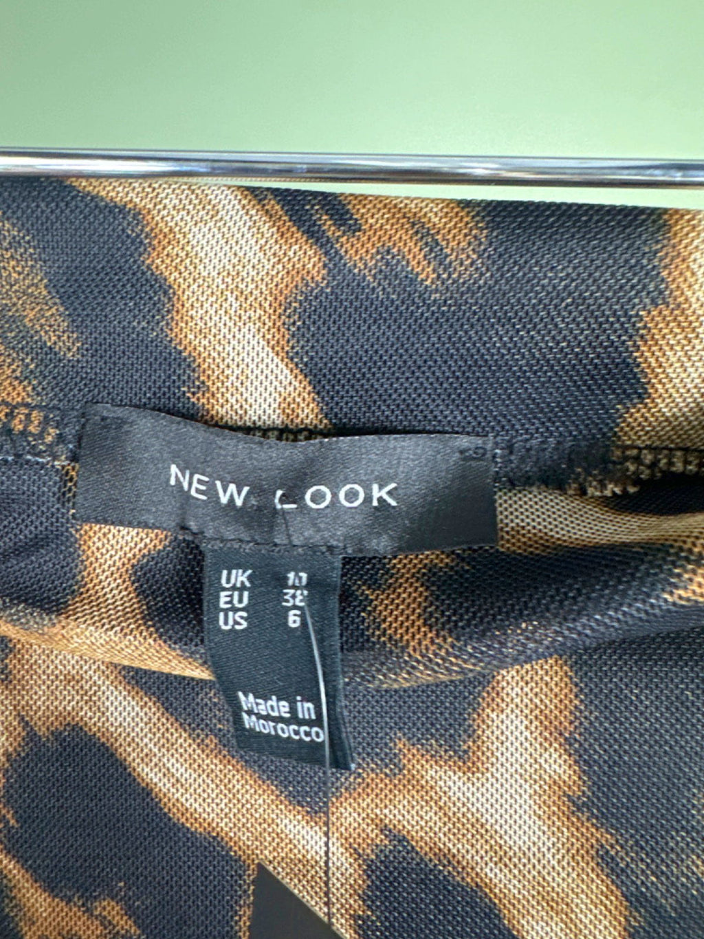 New Look Leopard Print Animal Mesh Mini Skirt UK 10