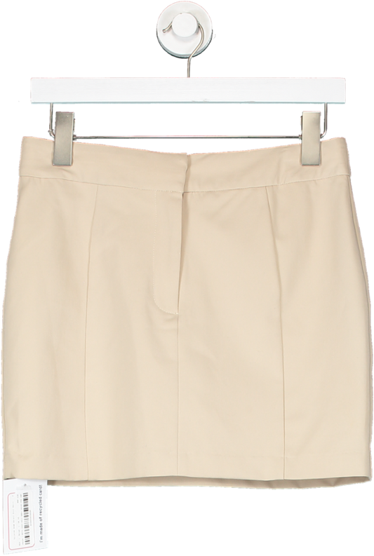BOA Beige Tailored Seam Detail Mini Skirt UK XS