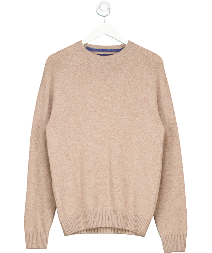 joules Brown Wool Crew Neck Jumper UK M