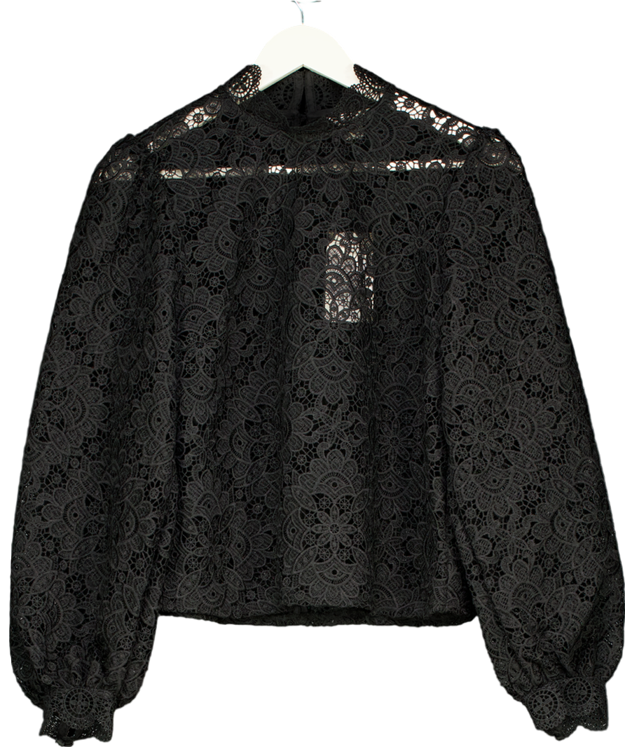 Monsoon Lilly Lace Blouse Black UK 10