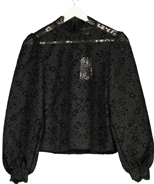 Monsoon Lilly Lace Blouse Black UK 10