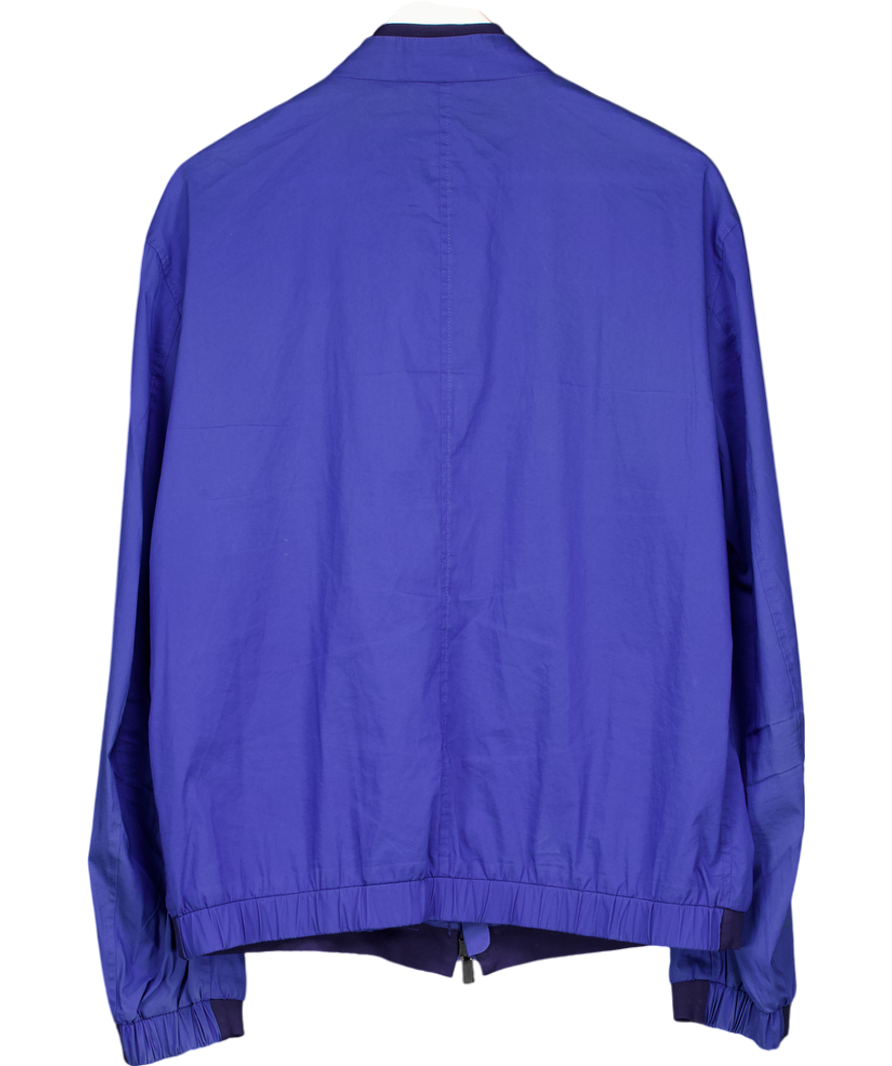 Armani Collection Blue Cotton Blend Zip Up Jacket UK XL