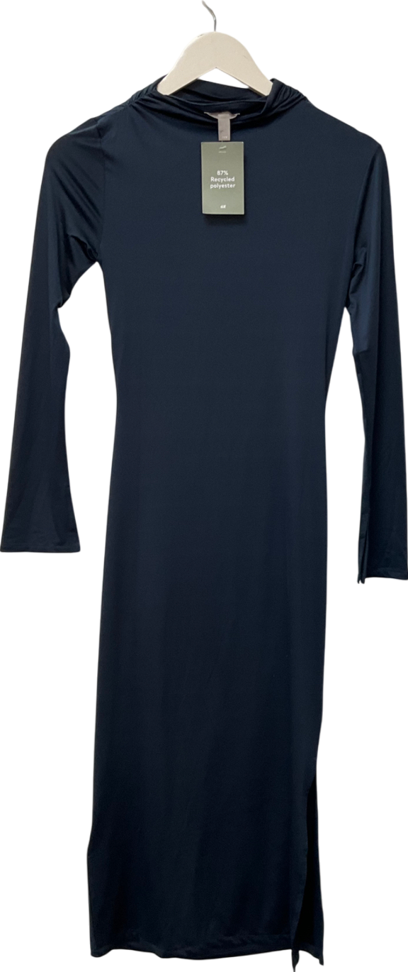 H&M Blue Draped Jersey Dress UK S