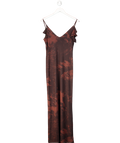 ASOS Mesh Cami Maxi Dress With Cross Back In Purple Floral UK 8