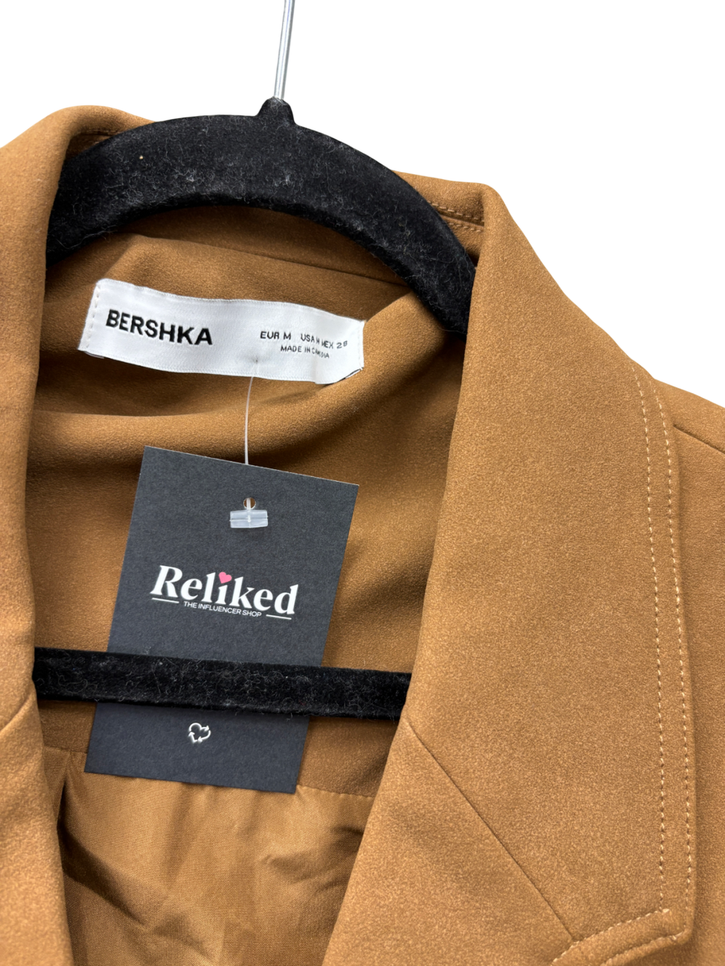 Berksha Brown Oversized Faux Suede Blazer UK M