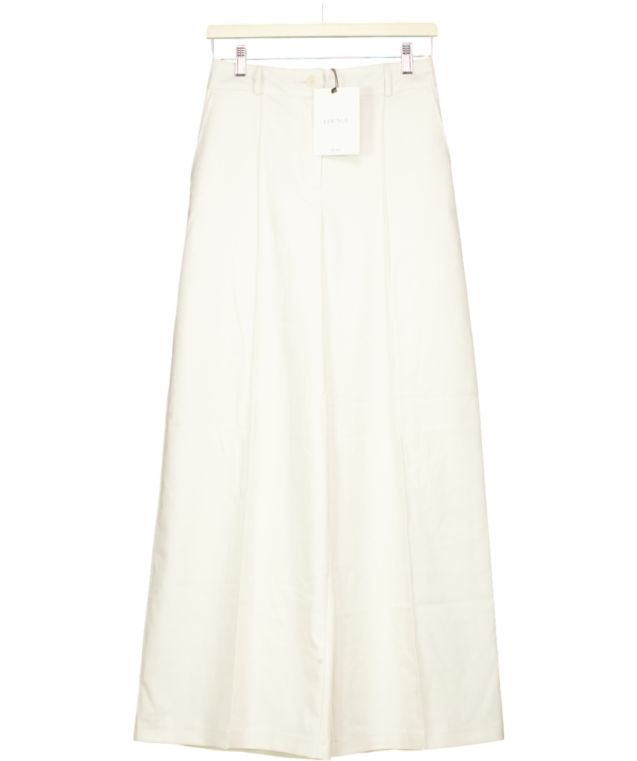 Lounge Cream Wide-leg Tailored Trousers UK XS