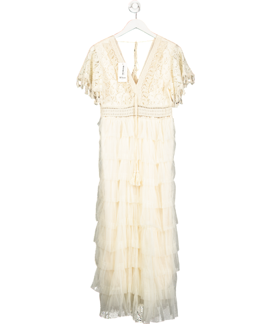 Whoo Cream Lace Tiered Dress UK L/XL