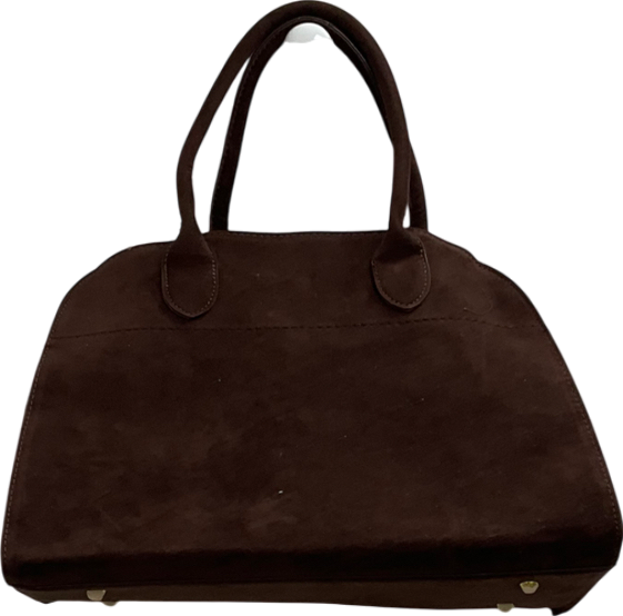 Brown Suede Leather Tote Bag One Size